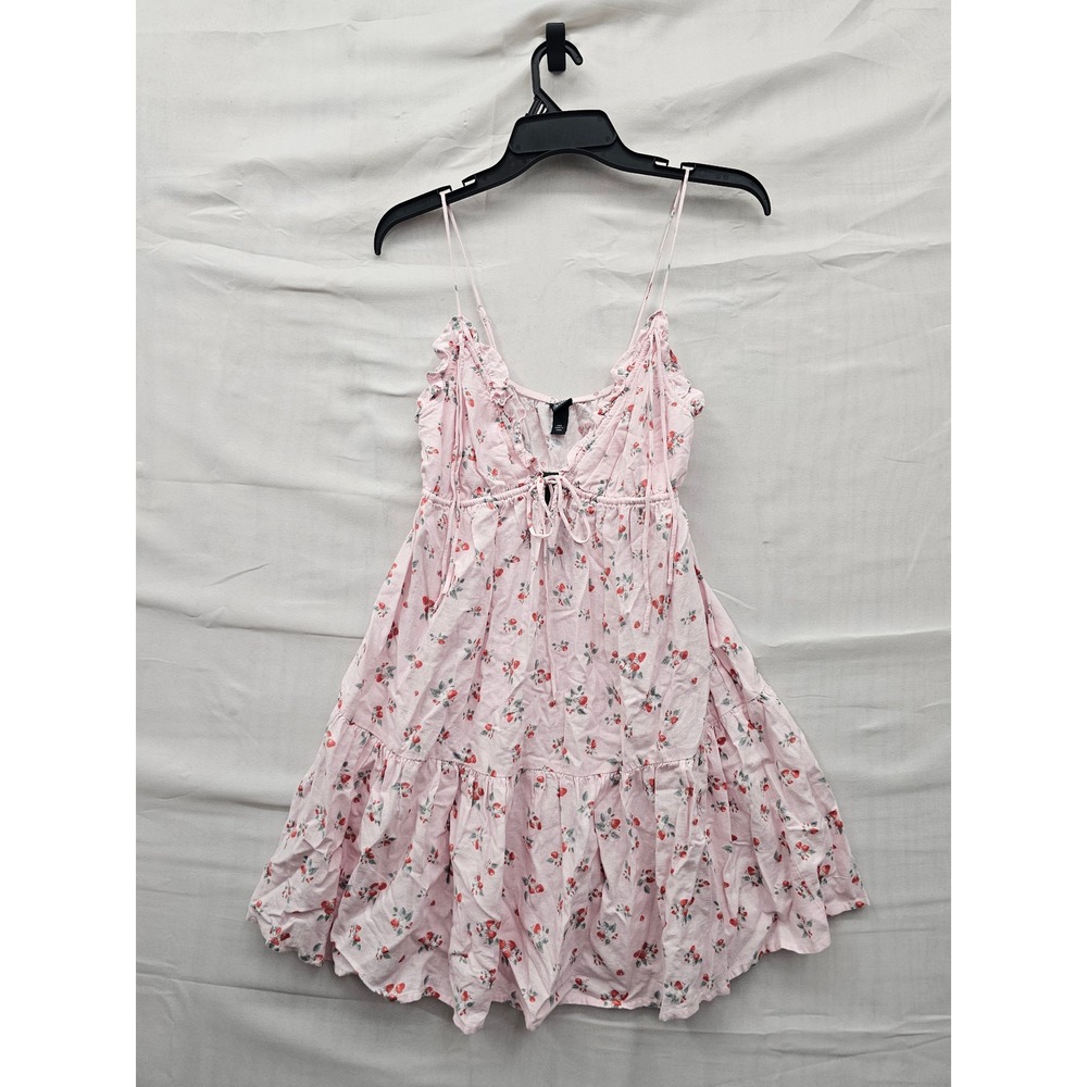 Wild Fable Womens Floral Mini Dress Pink Linen Blend Casual Size XXS